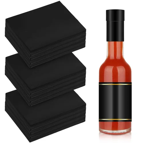 Miniatura 7 de Outus 500 piezas de envoltura retráctil perforada para botellas, sellos termorretráctiles para botellas (negro)