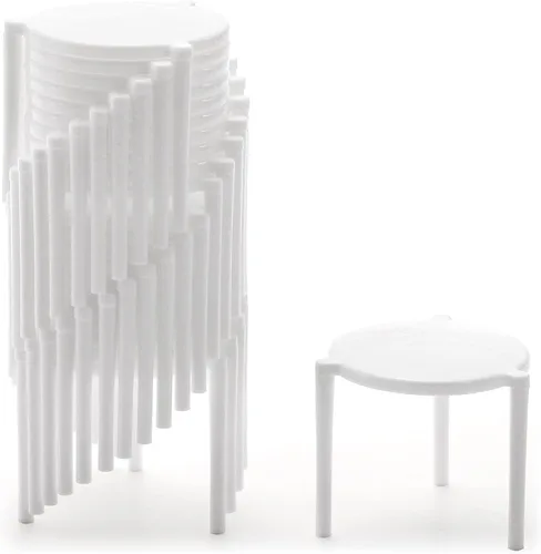 Miniatura 8 de ZEAYEA 600 piezas de soporte para guardar pizza, apilamiento de plástico para pizza de mesa, protector de pizza blanca desechable para contenedor