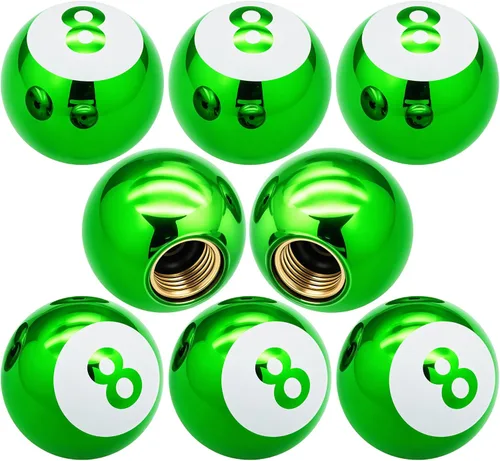 Miniatura 64 de 4 piezas tapas de vástago de válvula de neumático estilo bola 8, cubiertas universales de vástago de válvula de neumático con núcleo de cobre a