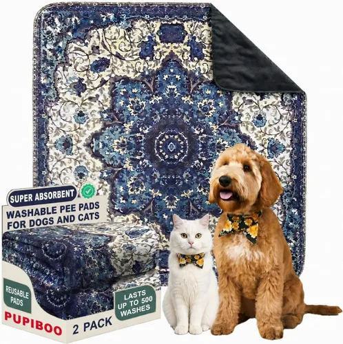 PUPIBOO Almohadillas lavables para orina para perros y gatos – Almohadillas de entrenamiento reutilizables súper absorbentes para cachorros – 100%