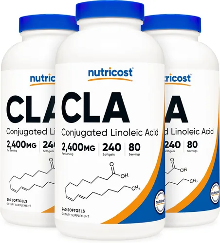 Miniatura 7 de Nutricost CLA (ácido linoleico conjugado) 2,400 mg, 240 cápsulas blandas - Sin gluten, sin OMG, 800 mg por cápsula blanda