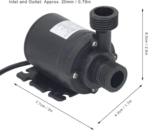 Miniatura 2 de FTVOGUE Bomba sumergible 5M Lift 200GPH Silenciosa Potente Eficiente para Fuente Hidropónica Estanque Acuario ABS DC12V 0.787 in Salida de entrada