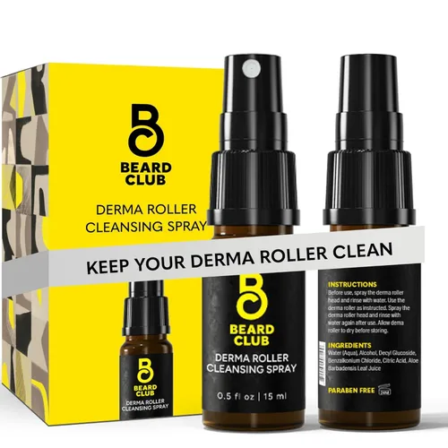 The Beard Club Derma Roller Spray limpiador - Limpia y prolonga la vida útil del rodillo Derma - 0.5 onzas