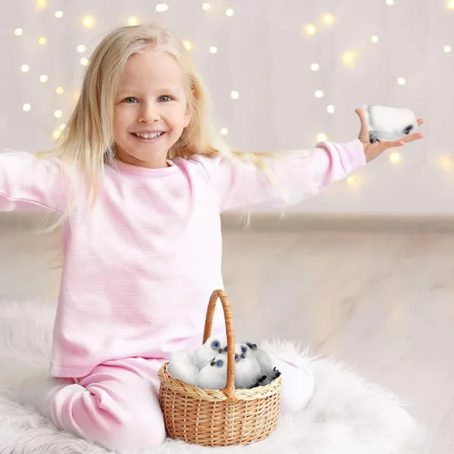 Miniatura 5 de Skylety 6 piezas de mini búho de peluche de 3.2 pulgadas blanco suave peluche búho animal colgante adorno DIY llavero para regalos de fiesta