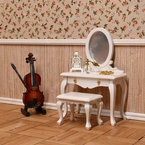 Miniatura 6 de iLAND Muebles de Casa de Muñecas Victorianos a Escala 1:12, Set de Cama de Casa de Muñecas 5 piezas