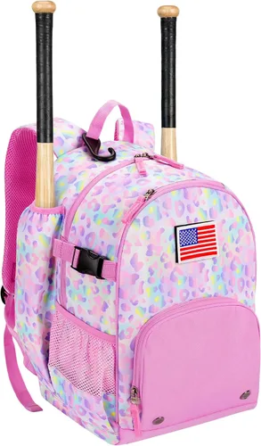 Miniatura 8 de Choco Mocha TBall Bag - Mochila de béisbol y sóftbol para niños pequeños con soporte para murciélagos
