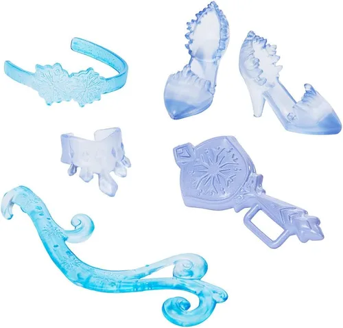 Miniatura 4 de Mattel Disney Frozen Elsa - Juego de muñecas de moda, gira y revela con 11 sorpresas, incluyendo 5 accesorios, 5 calcomanías y escena de juego
