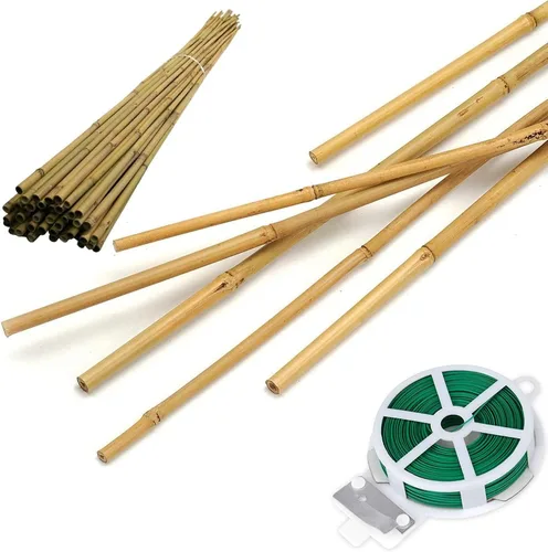 HOPELF Paquete de 50 estacas de plantas de bambú de 3 pies para palos de jardín de madera, soportes de plantas de madera, bambúes, enrejados,