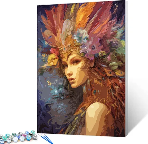 Miniatura 24 de Tucocoo Kit de pintura por números de flores para mujer, con pinceles y pigmento acrílico sobre lienzo para adultos, proyecto de manualidades