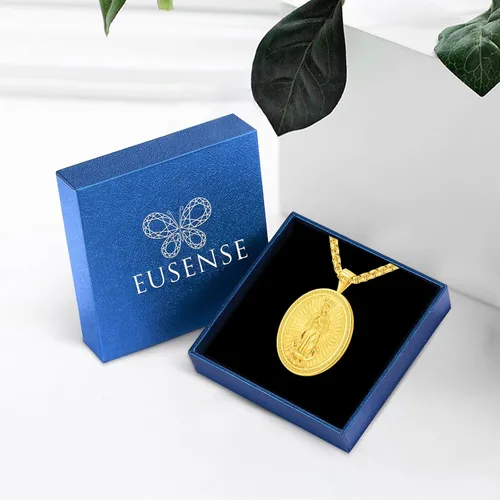 Miniatura 286 de Eusense Saint Necklace Sterling Silver 925 Protection Jewelry for Men Women Patron St Medals Amulet Pendant