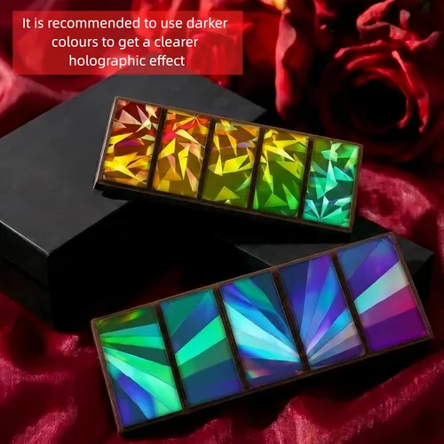Miniatura 4 de Ziliny Molde holográfico de barra de chocolate con molino de viento y diamante, barra de chocolate con efecto de luz arcoíris, moldes gruesos