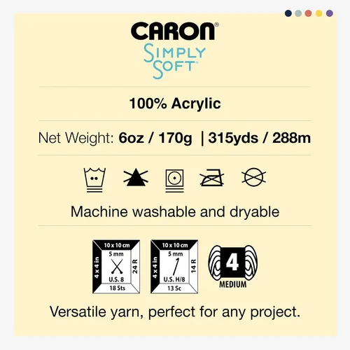 Miniatura 8 de Caron Simply Soft - Hilo verde militar, paquete de 3 unidades de 6.00 oz/6 onzas, 100% acrílico, peinado #4 (mediano), 315 yardas, tejido/ganchillo