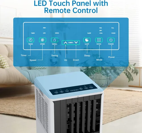 Miniatura 4 de Aire acondicionado portátil de 8000 BTU, acondicionador portátil 3 en 1 con control remoto para habitación, unidad de refrigeración compacta de CA