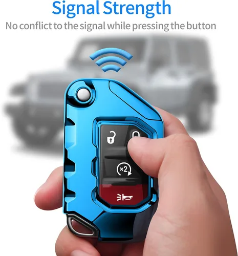 Miniatura 5 de Compatible con funda para llavero Jeep con llavero de cuero, funda de protección de TPU suave para llave de control remoto Wrangler JL JLU Rubicon