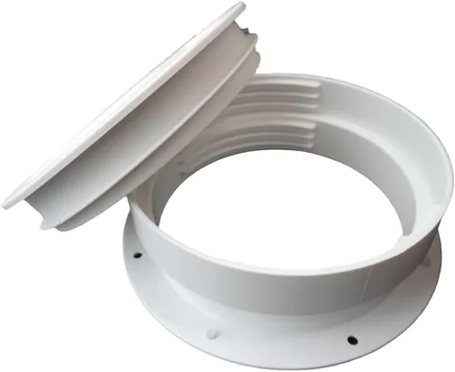 Miniatura 4 de Conector de montaje en pared de doble tamaño para ventilación portátil de CA, compatible con manguera de 6 y 6.5 pulgadas, blanco, enchufe