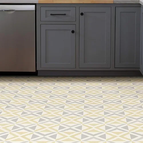 Miniatura 6 de FloorPops Isosceles - Azulejos para despegar y pegar, blancos y blanquecinos