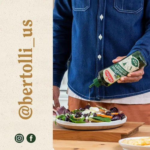 Miniatura 9 de Bertolli Extra Virgen Aderezo y Rocío Sabor Intenso, Perfecto para aderezos de ensalada, marinadas y para mojar pan, Naturalmente Libre de Gluten