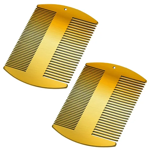 Miniatura 8 de Boao 2 peines de metal para el cabello para mujeres y hombres, peine de acero inoxidable para barba, bigote, tamaño de tarjeta de crédito, cartera