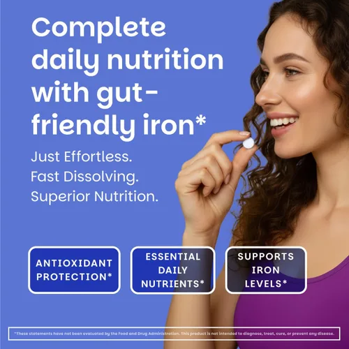 Miniatura 2 de EZ Melts Multivitamínico + Hierro - Multivitamínico diario para mujeres y hombres - Apoya niveles de energía saludables y protección antioxidante
