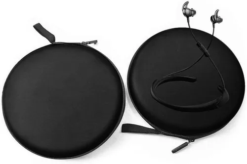 Miniatura 5 de QC30 Estuche de transporte con cremallera de repuesto para caja redonda y dura, bolsa portátil compatible con auriculares inalámbricos intrauditivos
