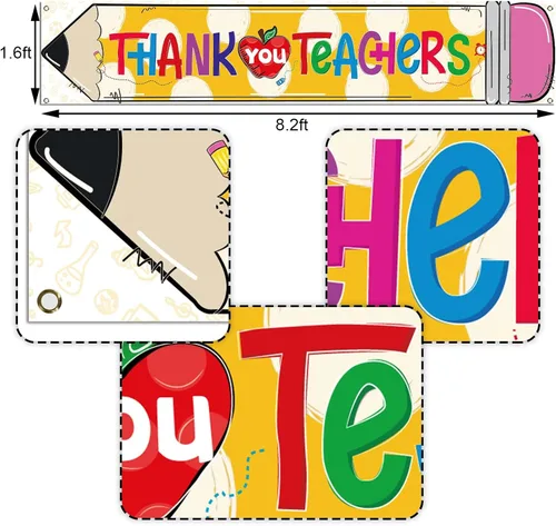 Miniatura 3 de Nepnuser Cartel de agradecimiento a los maestros para la semana de agradecimiento a los profesores, decoración de fiesta, escuela, aula, grande