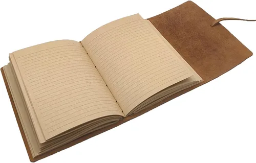 Miniatura 7 de Cuaderno de diario marrón – El mejor diario de cuero genuino fresco para escritores, tamaño A5, 6.2 x 8.5 pulgadas, bloc de notas para hombres