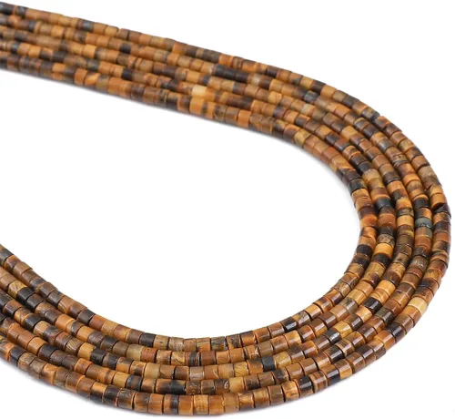 Miniatura 29 de BEADIA Cuentas Espaciadoras de Jade Amarillo Natural en Forma de Tapa, Cuentas Semipreciosas Sueltas para Hacer Joyas con Encuadernación, 4mmx2mm