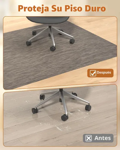 Miniatura 2 de Blvornl Alfombrilla para silla de oficina para suelo de madera dura, 35.4"×47.2" alfombrilla para silla de computadora de escritorio para madera