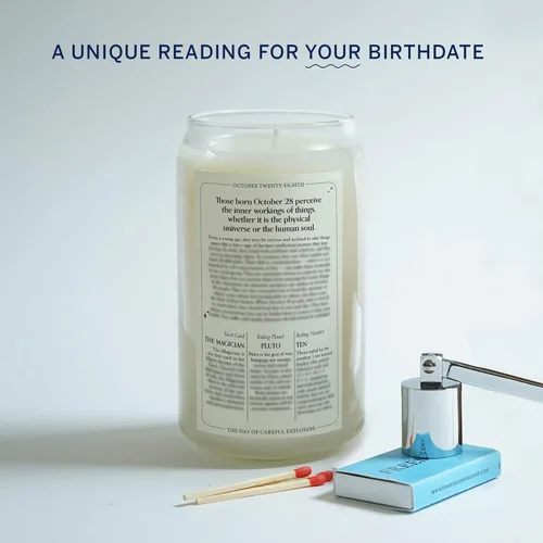 Miniatura 3 de Velas con fecha de nacimiento, 28 de octubre, velas perfumadas del zodiaco de Escorpio, regalo de cumpleaños, aroma a bergamota, canela y caoba