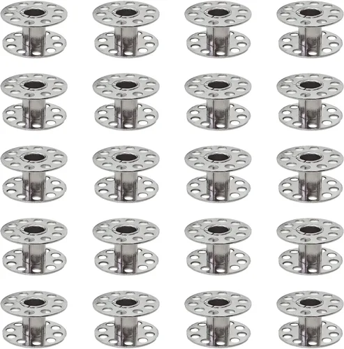 Bobinas para máquina de coser con estuche, paquete de 20 bobinas de metal clase 15 bobinas para hermano, Janome, cantante, tipos de máquina de coser