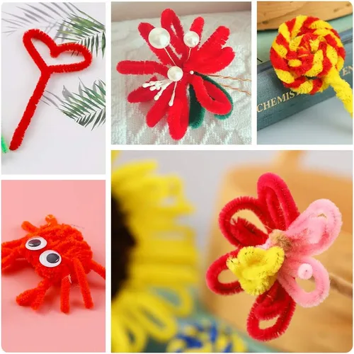 Miniatura 21 de Zlulary Juego de 100 limpiapipas de chenilla, de color sólido, para limpiar tuberías, manualidades, manualidades, decoración, tallos de felpilla Gris