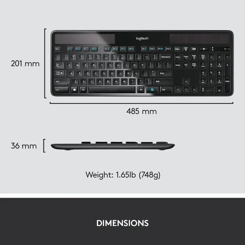Miniatura 7 de Teclado solar inalámbrico K750, de Logitech , Negro talla única