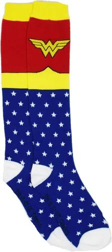 Miniatura 2 de DC Comics Calcetines de superhéroe de la Mujer Maravilla, talla de zapato 4-10 Azul / Patchwork