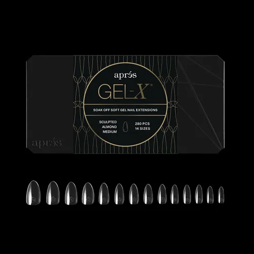 Miniatura 12 de Aprés Gel-X® Almendra Caja de Puntas de Uñas 280 Puntas Gel-X, Puntas Suaves, 14 Tamaños 00-9 Incluye mitades