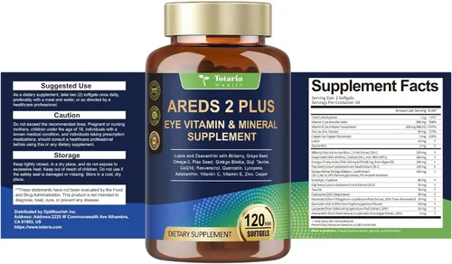 Miniatura 8 de AREDS 2 + Vitaminas oculares 19 en 1 para la salud macular y ojo seco, suplemento de luteína y zeaxantina con vitamina C/E, zinc, omega-3, ayuda a