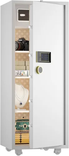 Miniatura 7 de TIGERKING Caja fuerte de seguridad resistente de 2.05 pies cúbicos para el hogar, bloqueo digital para pantalla táctil, antirrobo, estantes Blanco