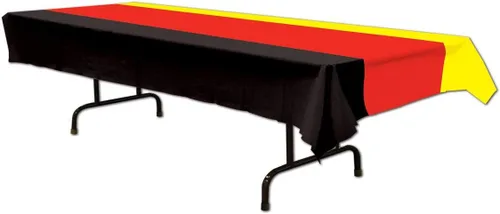 Miniatura 2 de Beistle Fundas de mesa alemanas de 2 piezas, 54 x 108 pulgadas, rojo/negro/amarillo