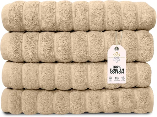Miniatura 48 de Classic Turkish Towels - Juego de toallas de baño de algodón extragrande de alta calidad, gruesas y absorbentes, toallas de baño de lujo acanaladas