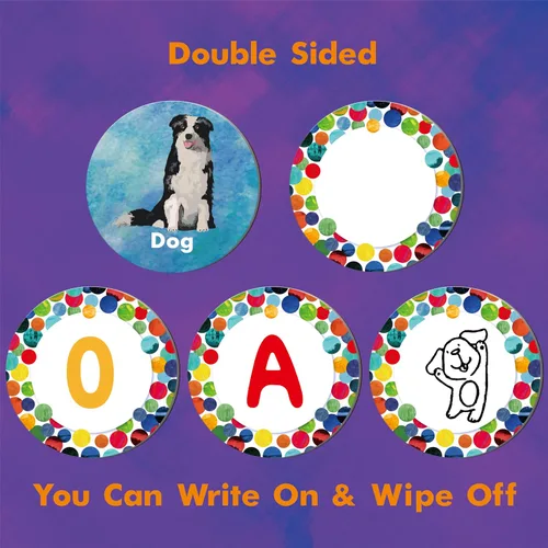 Miniatura 5 de Hebayy Juego de juego de animales realistas, 50 tarjetas redondas de memoria de animales para niños pequeños, 25 pares de tarjetas de memoria