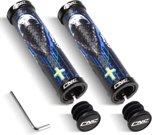 CHOOEE Manillar de bicicleta de montaña con abrazadera de doble bloqueo, manillar de ciclismo antideslizante de goma MTB Grips,0.866 in Bicicletas