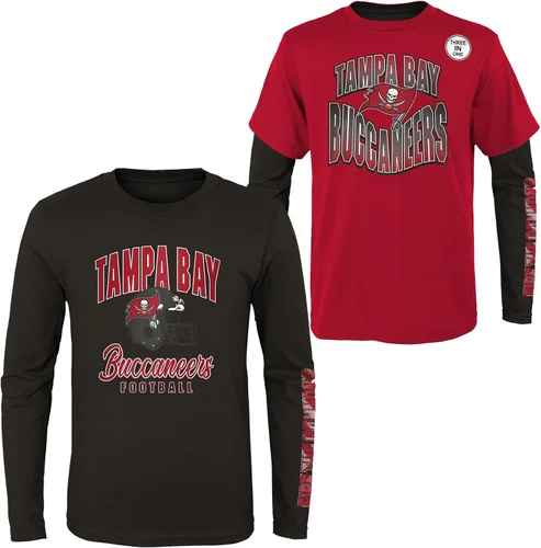Miniatura 17 de NFL Conjunto de 3 Camisetas y Camisas de Manga Larga para Niños y Jóvenes 8-20, Colores del Equipo del Día del Juego