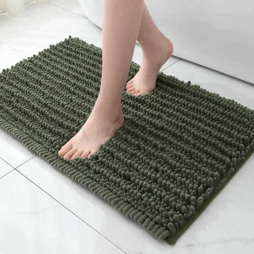 Miniatura 25 de FLOLEOPA Alfombras de Baño de Microfibra de Felpa Suave, Alfombras de Baño Absorbentes Antideslizantes Lavables a Máquina, Tapetes de Baño para Beige
