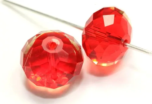 Miniatura 65 de 50 cuentas de cristal Adabele austriaco de 0.394 pulgadas facetadas sueltas Rondelle Siam rojo espaciador compatible con cristales de Swarovski 5040