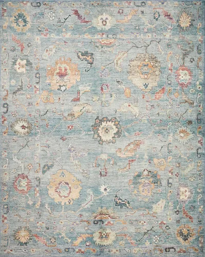 Miniatura 3 de Loloi Colección Margot MAT-06 Denim/Multi 5 pies x 7 pies 6 pulgadas Alfombra de área con CloudPile, sin desprendimiento, fácil de limpiar, gran