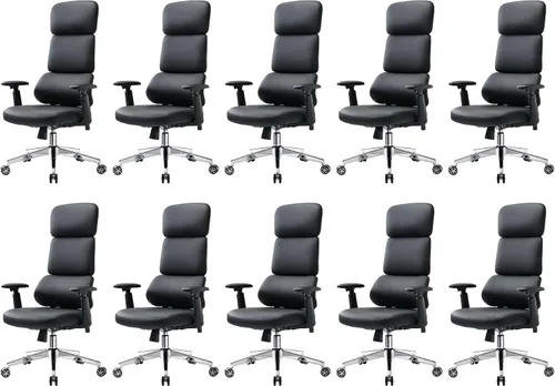 Miniatura 16 de EUREKA ERGONOMIC Remi - Silla de oficina con respaldo alto, silla de oficina de piel sintética con ruedas, silla de escritorio de cuero, silla