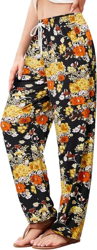 Miniatura 27 de QIANXIZHAN - Pantalones harem para mujer, pantalones palazzo hippie, joggers bohemios con bolsillos, ropa de yoga