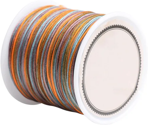 Miniatura 42 de Cordón de nailon para cuentas de 164.0 ft x 0.031 in, hilo de raso satinado de nailon trenzado para manualidades de macramé Mezcla de amarillo 1