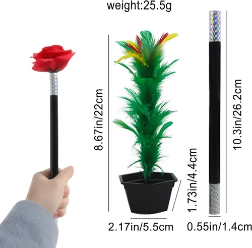 Miniatura 4 de VANTIYAUS Se adhieren a la rosa+flor Trucos de magia Flores que aparecen de cerca de la etapa de la calle, accesorios mágicos fáciles de espectáculo