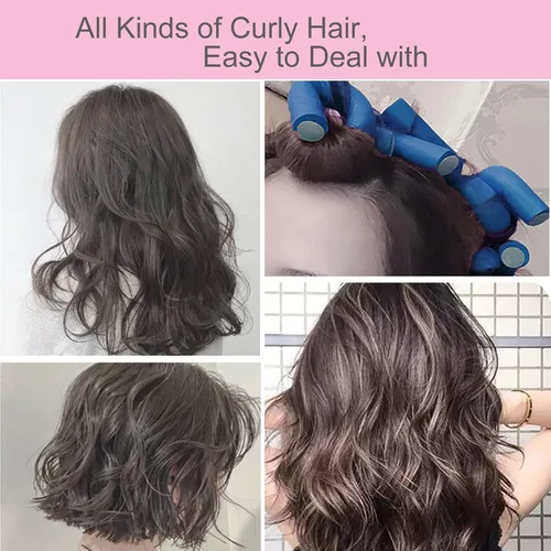 Miniatura 7 de 36 Flexi Rods Rodillos para el Cabello, Varillas de Espuma Flexible para Rizar Cabello Largo y Corto - Rodillos Curvables sin Calor con 2 Peines