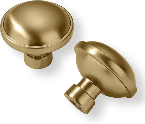 Miniatura 146 de khtumeware - Juego de 2 tiradores grandes para gabinete, diámetro 1-3/4 pulgadas, zinc resistente, para cajones, puertas y tocadores, color latón